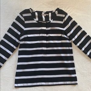 Gap black and white striped blouse